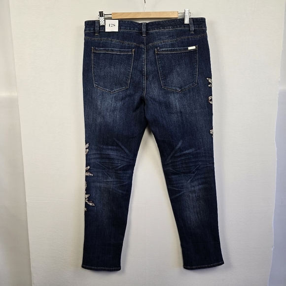 WHBM Sequin Lace Jeans The Slim Size 12S NWT - Picture 12 of 16